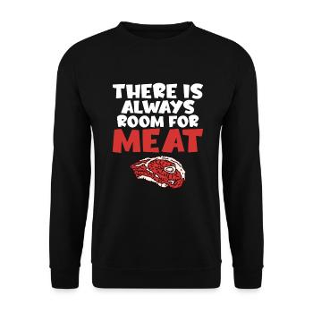 BBQ Grill Rindfleisch Liebhaber Geschenke - Unisex Pullover - Schwarz - Vorne - Alina (178cm) & Michal (187cm)