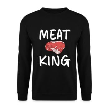 BBQ Grill Rindfleisch Liebhaber Geschenke - Unisex Pullover - Schwarz - Vorne - Alina (178cm) & Michal (187cm)