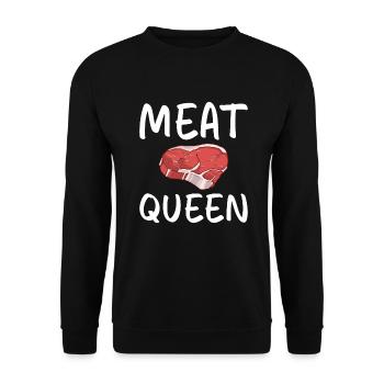 BBQ Grill Rindfleisch Liebhaber Geschenke - Unisex Pullover - Schwarz - Vorne - Alina (178cm) & Michal (187cm)