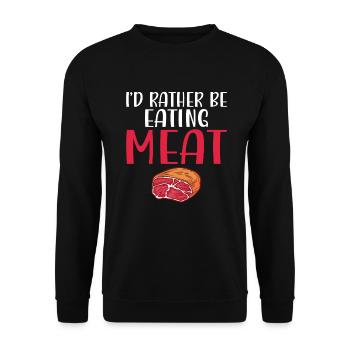 BBQ Grill Rindfleisch Liebhaber Geschenke - Unisex Pullover - Schwarz - Vorne - Alina (178cm) & Michal (187cm)