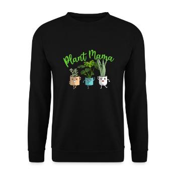 Plant Mama Plants Lady Plant Lovers - Unisex Sweatshirt - black - Front - Alina (178cm) & Michal (187cm)