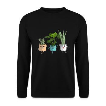 Plant Mama Plants Lady Plant Lovers - Unisex Sweatshirt - black - Front - Alina (178cm) & Michal (187cm)