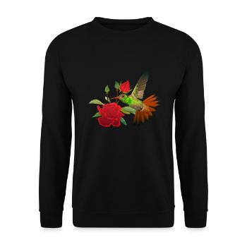 Cadeaux colibris pour grand-mère et mère - Sweat-shirt Unisexe - noir - Devant - Alina (178cm) & Michal (187cm)