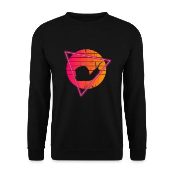 Snail Vintage 70s 80s Sunset Sluggish - Unisex Sweatshirt - black - Front - Alina (178cm) & Michal (187cm)