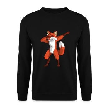 Fox Dabbing Boys Girl Dancing Fox - Unisex Sweatshirt - black - Front - Alina (178cm) & Michal (187cm)