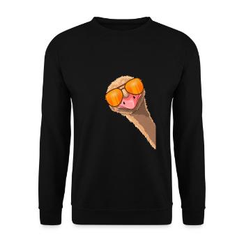 Lunettes de soleil d’autruche Costume d’autruche vintage - Sweat-shirt Unisexe - noir - Devant - Alina (178cm) & Michal (187cm)
