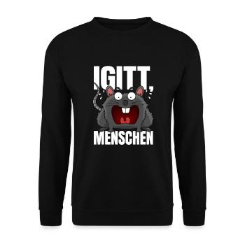 Igitt Menschen - lustige Ratte Spruch sarkasmus - Unisex Pullover - Schwarz - Vorne - Alina (178cm) & Michal (187cm)