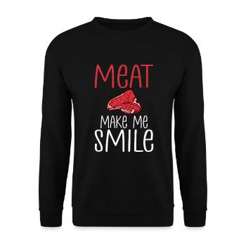 BBQ Grill Rindfleisch Liebhaber Geschenke - Unisex Pullover - Schwarz - Vorne - Alina (178cm) & Michal (187cm)