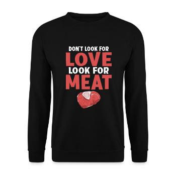 BBQ Grill Rindfleisch Liebhaber Geschenke - Unisex Pullover - Schwarz - Vorne - Alina (178cm) & Michal (187cm)