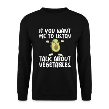 Vegetable Lover Vegetarian Gifts - Unisex Sweatshirt - black - Front - Alina (178cm) & Michal (187cm)