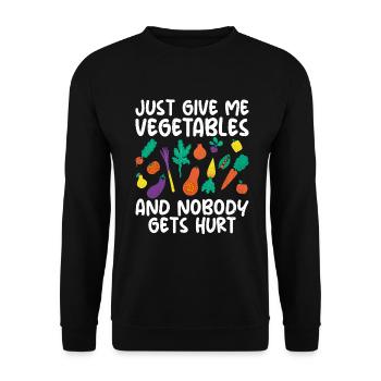 Vegetable Lover Vegetarian Gifts - Unisex Sweatshirt - black - Front - Alina (178cm) & Michal (187cm)