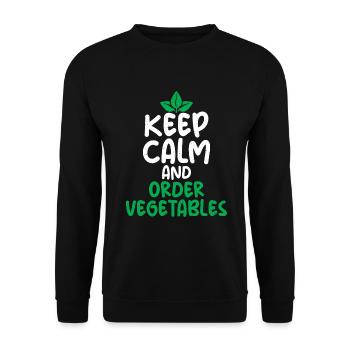 Vegetable Lover Vegetarian Gifts - Unisex Sweatshirt - black - Front - Alina (178cm) & Michal (187cm)