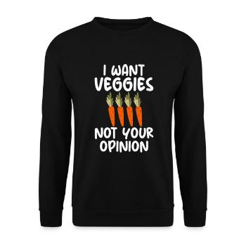 Vegetable Lover Vegetarian Gifts - Unisex Sweatshirt - black - Front - Alina (178cm) & Michal (187cm)