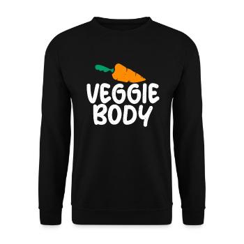 Vegetable Lover Vegetarian Gifts - Unisex Sweatshirt - black - Front - Alina (178cm) & Michal (187cm)