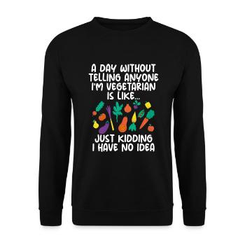 Vegetable Lover Vegetarian Gifts - Unisex Sweatshirt - black - Front - Alina (178cm) & Michal (187cm)