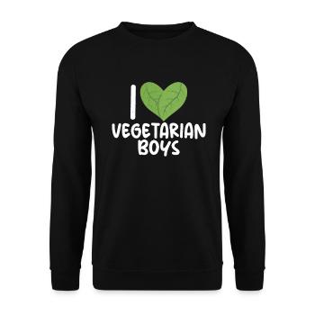 Vegetable Lover Vegetarian Gifts - Unisex Sweatshirt - black - Front - Alina (178cm) & Michal (187cm)