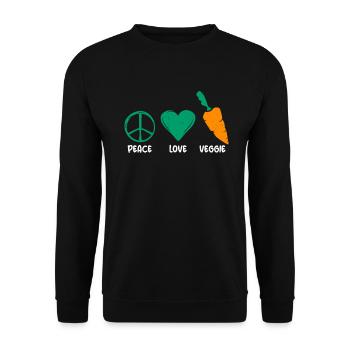Vegetable Lover Vegetarian Gifts - Unisex Sweatshirt - black - Front - Alina (178cm) & Michal (187cm)
