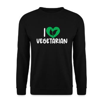 Vegetable Lover Vegetarian Gifts - Unisex Sweatshirt - black - Front - Alina (178cm) & Michal (187cm)