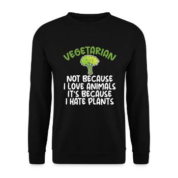 Vegetable Lover Vegetarian Gifts - Unisex Sweatshirt - black - Front - Alina (178cm) & Michal (187cm)