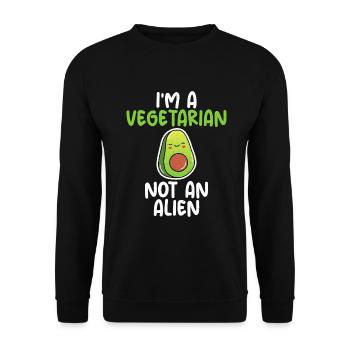 Vegetable Lover Vegetarian Gifts - Unisex Sweatshirt - black - Front - Alina (178cm) & Michal (187cm)