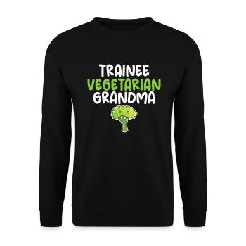 Vegetable Lover Vegetarian Gifts - Unisex Sweatshirt - black - Front - Alina (178cm) & Michal (187cm)