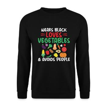 Vegetable Lover Vegetarian Gifts - Unisex Sweatshirt - black - Front - Alina (178cm) & Michal (187cm)