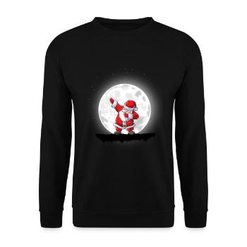 Weihnachten Mädchen Jungen Dabbing Santa Xmas - Unisex Pullover - Schwarz - Vorne - Alina (178cm) & Michal (187cm)
