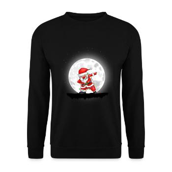 Weihnachten Mädchen Jungen Dabbing Santa Xmas - Unisex Pullover - Schwarz - Vorne - Alina (178cm) & Michal (187cm)