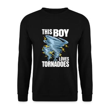 Dieser Junge Liebt Tornados Meteorologe - Unisex Pullover - Schwarz - Vorne - Alina (178cm) & Michal (187cm)