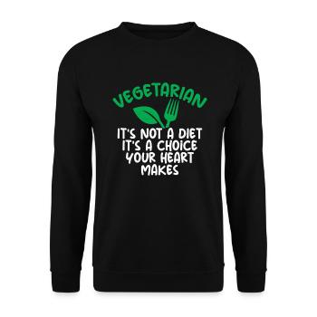 Vegetable Lover Vegetarian Gifts - Unisex Sweatshirt - black - Front - Alina (178cm) & Michal (187cm)