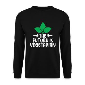 Vegetable Lover Vegetarian Gifts - Unisex Sweatshirt - black - Front - Alina (178cm) & Michal (187cm)