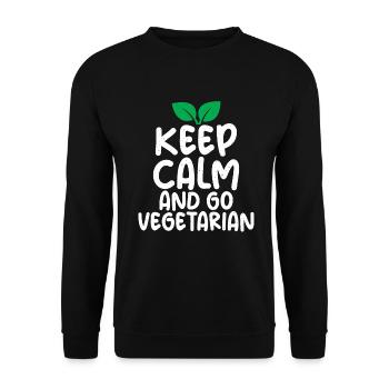 Vegetable Lover Vegetarian Gifts - Unisex Sweatshirt - black - Front - Alina (178cm) & Michal (187cm)