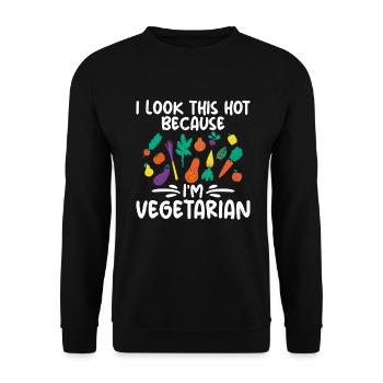 Vegetable Lover Vegetarian Gifts - Unisex Sweatshirt - black - Front - Alina (178cm) & Michal (187cm)