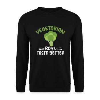 Vegetable Lover Vegetarian Gifts - Unisex Sweatshirt - black - Front - Alina (178cm) & Michal (187cm)