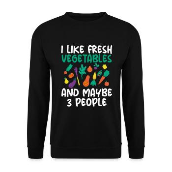 Vegetable Lover Vegetarian Gifts - Unisex Sweatshirt - black - Front - Alina (178cm) & Michal (187cm)