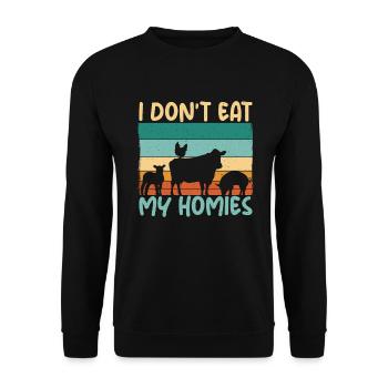 Vegetable Lover Vegetarian Gifts - Unisex Sweatshirt - black - Front - Alina (178cm) & Michal (187cm)