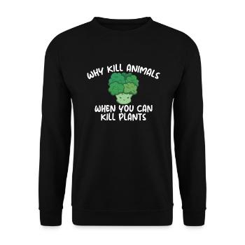 Vegetable Lover Vegetarian Gifts - Unisex Sweatshirt - black - Front - Alina (178cm) & Michal (187cm)