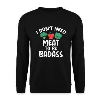 Vegetable Lover Vegetarian Gifts - Unisex Sweatshirt - black - Front - Alina (178cm) & Michal (187cm)