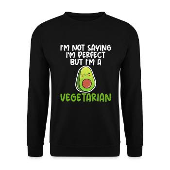 Vegetable Lover Vegetarian Gifts - Unisex Sweatshirt - black - Front - Alina (178cm) & Michal (187cm)