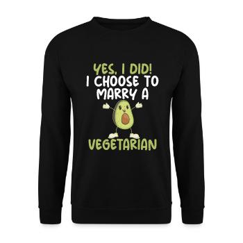 Vegetable Lover Vegetarian Gifts - Unisex Sweatshirt - black - Front - Alina (178cm) & Michal (187cm)