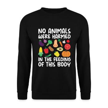 Vegetable Lover Vegetarian Gifts - Unisex Sweatshirt - black - Front - Alina (178cm) & Michal (187cm)