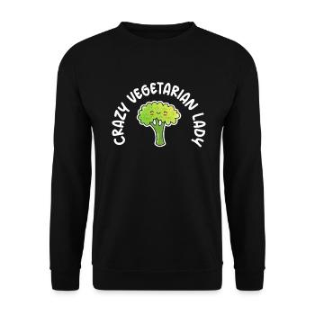 Vegetable Lover Vegetarian Gifts - Unisex Sweatshirt - black - Front - Alina (178cm) & Michal (187cm)