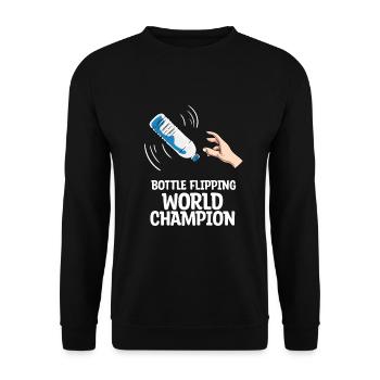 Water Bottle Flipping Flaschendrehen - Unisex Pullover - Schwarz - Vorne - Alina (178cm) & Michal (187cm)