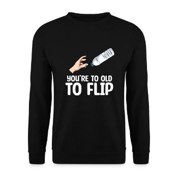 Water Bottle Flipping Flaschendrehen - Unisex Pullover - Schwarz - Vorne - Alina (178cm) & Michal (187cm)