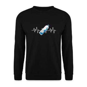 Water Bottle Flipping Flaschendrehen - Unisex Pullover - Schwarz - Vorne - Alina (178cm) & Michal (187cm)