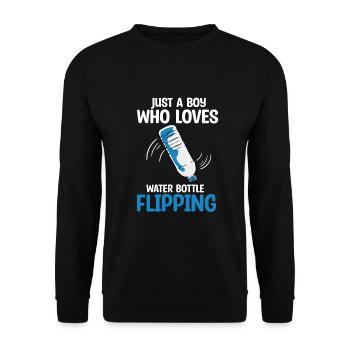 Water Bottle Flipping Flaschendrehen - Unisex Pullover - Schwarz - Vorne - Alina (178cm) & Michal (187cm)