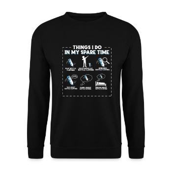 Bouteille d’eau Bouteille retournée Bouteille d’eau - Sweat-shirt Unisexe - noir - Devant - Alina (178cm) & Michal (187cm)