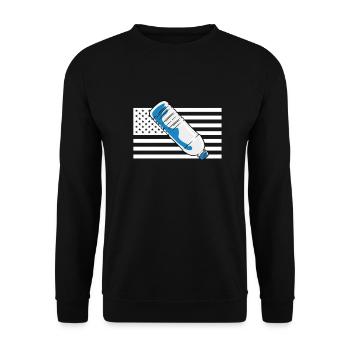 Water Bottle Flipping Flaschendrehen - Unisex Pullover - Schwarz - Vorne - Alina (178cm) & Michal (187cm)