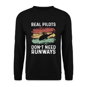 Cadeau de pilote d’hélicoptère - Sweat-shirt Unisexe - noir - Devant - Alina (178cm) & Michal (187cm)