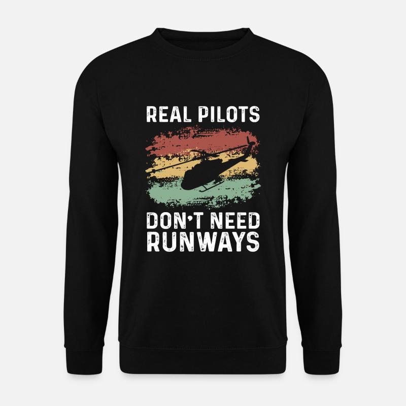 Hubschrauber Pilot Geschenk - Unisex Pullover - Schwarz